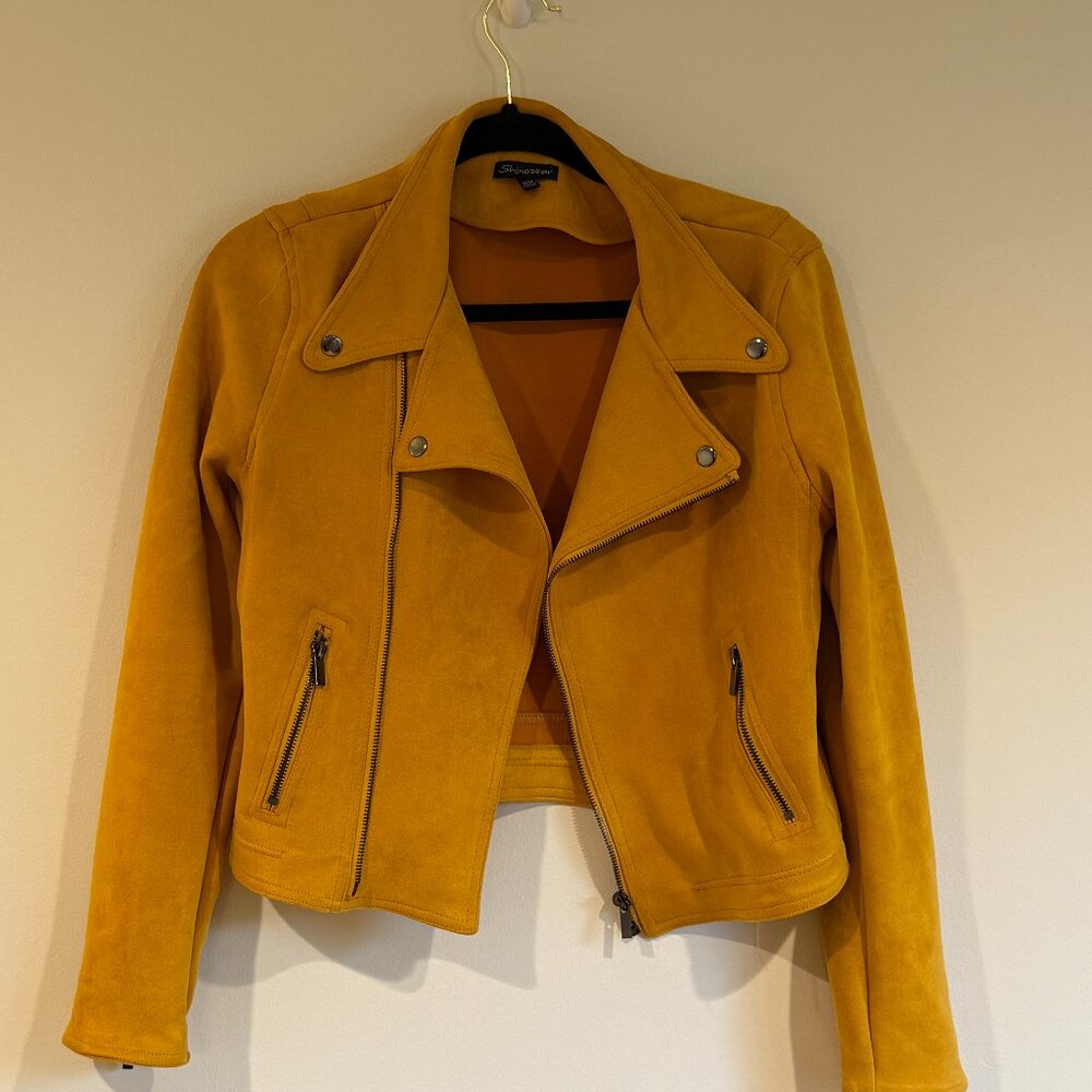 Yellow suede blazer
